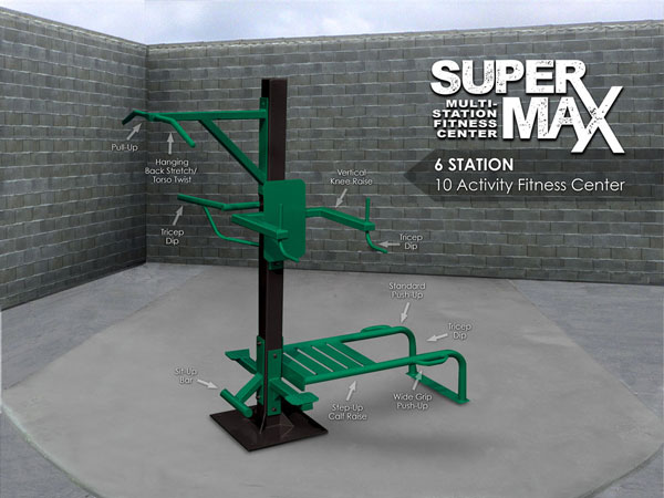 SuperMAX 6 Station Fitness System for Prisons, Correctional Facilities, Military, Police, Fire Departments
